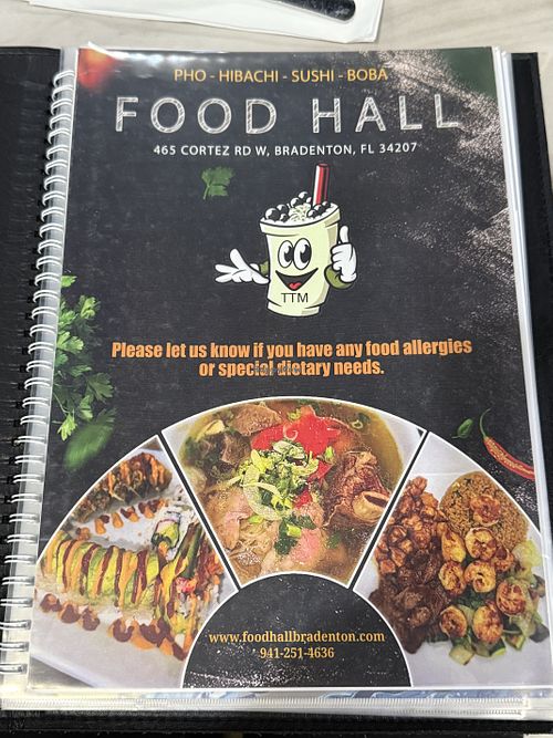 First page of the menu    at Food Hall Boba Hibachi Pho in Bradenton