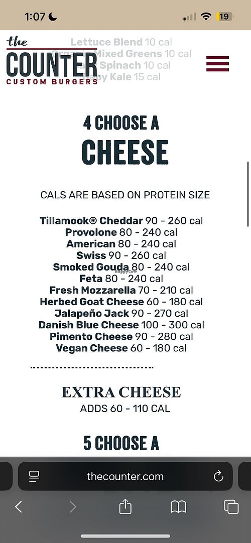 Vegan cheese  at The Counter in Ladera Ranch