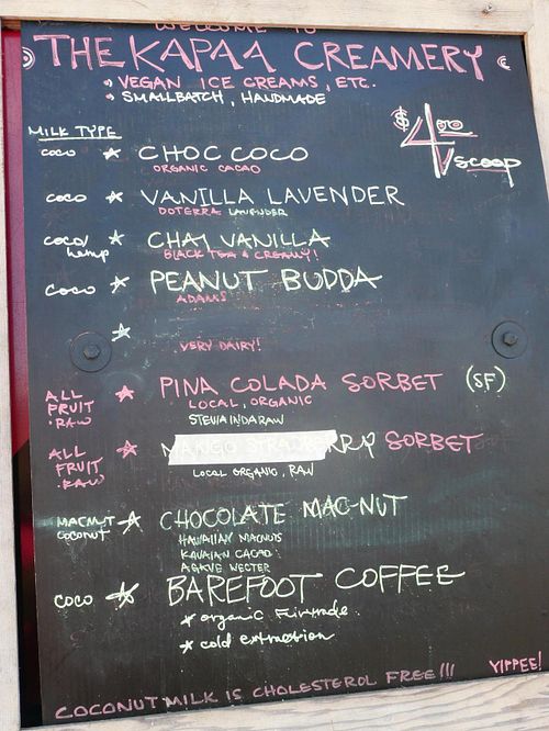 Menu from June, 2014 at Kapaa Creamery in Kapaa