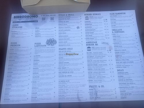 Menu  at Birrodromo  in Rimini