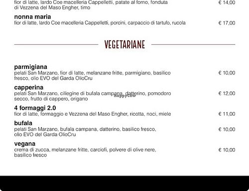 La vegana  at Cappelletti pizza e cucina in Folgaria