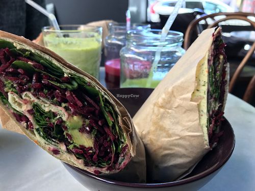 Plant based wraps at Fruits and Friends Juicebar in Boras