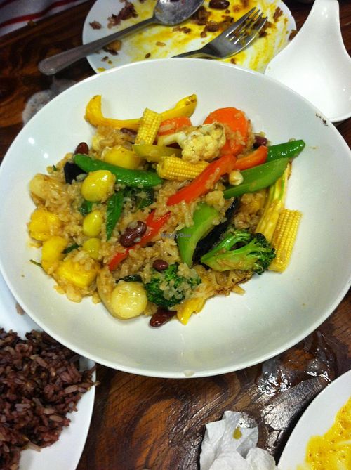 Green Curry friend rice at Mango in Bangkok