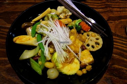 Pad thai. Their pad thai is unsual: the rice noodles taste just like pad thai noodles do. But the veggies are more fresh, varied and big in size and there´s more of them than in usual pad thai.  at Mango in Bangkok