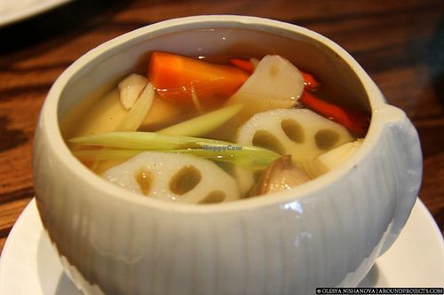 Tom Yam soup  at Mango in Bangkok