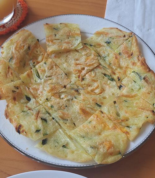 Jeon (vegetable pancake) at N. atelier in Glasgow