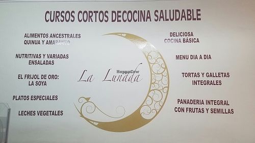 the wall at La Lunada Tienda Vegetariana in Bogota