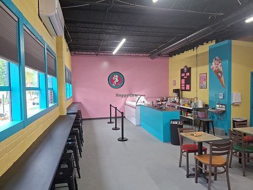 Local owned shop that gives the best vegan ice cream in Louisville. Google maps us and you will see our reviews. 32 seats indoors with ADA access. at B.A.D. Boys Ice Cream in Louisville