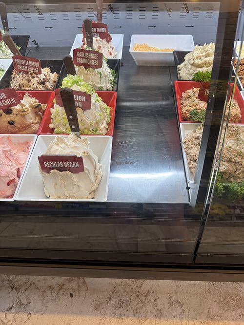 Regular, scallion and sun-dried tomato vegan cc  at Bagel RX in New York