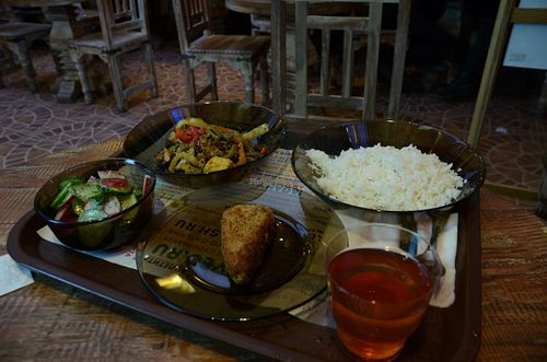Salads, rice, Strawberry Drink at Jagannath - Kuznetsky Most in Moscow