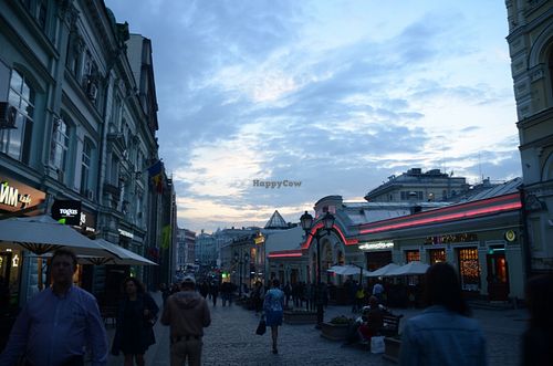Exterior at night at Jagannath - Kuznetsky Most in Moscow