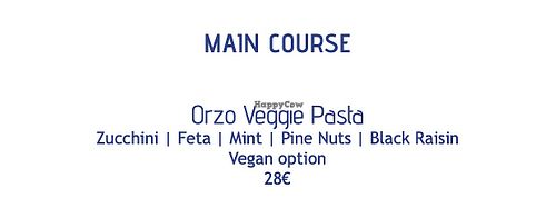 Vegan option of pasta dish  at LAFS Restaurant in Tourlos
