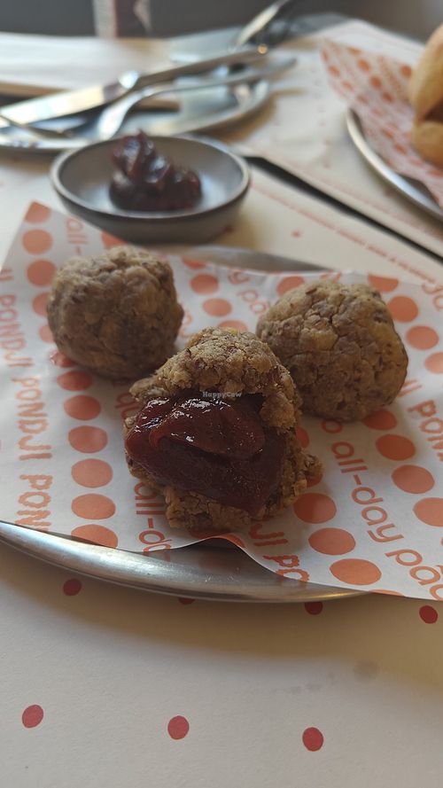 Vegan pão de queijo with guava jam at Pondji in Berlin
