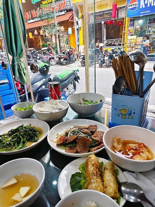 The "beef" is tofu skin heavily cooked. Tastes good too. at Ba Nhất Root Vegetables Restaurant  in Hanoi