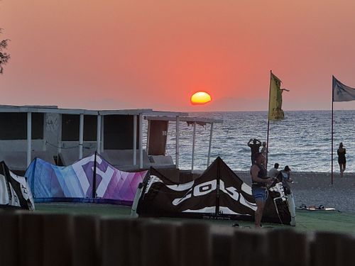 Sunset view  at Sunset Beach Bar & Restaurant in Rhodes