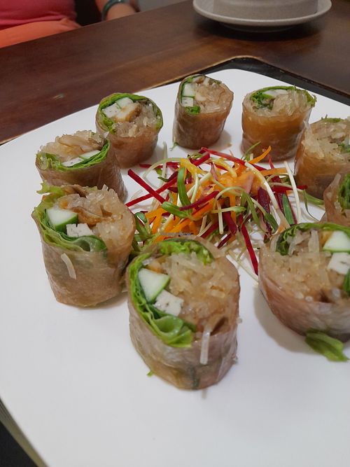 Tofu skin rolls at Lẩu Naro in Ho Chi Minh City