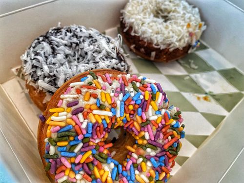 3 out of 4 donut flavors (we ate the chocolate sprinkle before we had a chance to take a photo!)  at The Stoke in Ocean City
