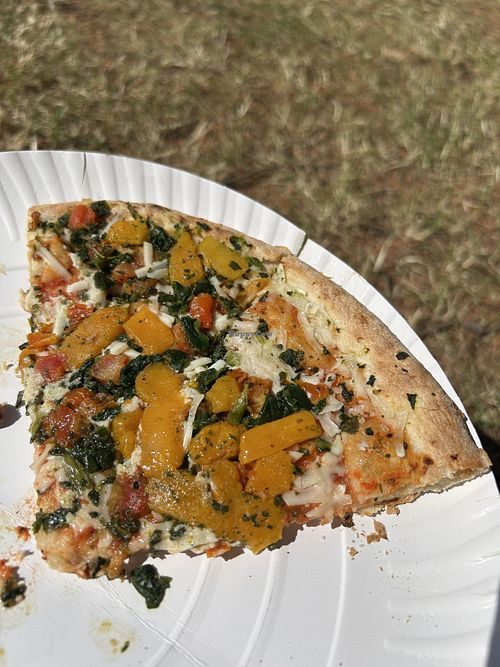 spinach and butter squash pizza  at Městské Lázně in Melnik