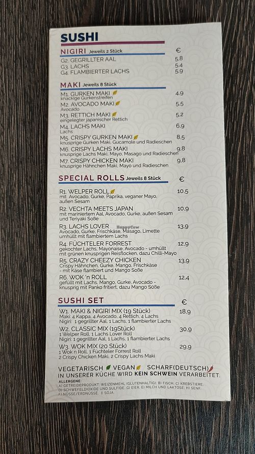 Menu at Der Wok Vechta - Asiatische Klassiker, Sushi & Bowls! in Niedersachsen