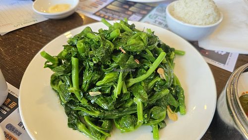 Pea sprouts at Mama Lu's Dumpling House in Los Angeles