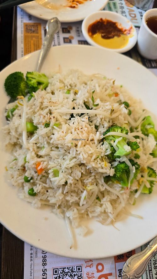 Vegetable fried rice with no egg at Mama Lu's Dumpling House in Los Angeles