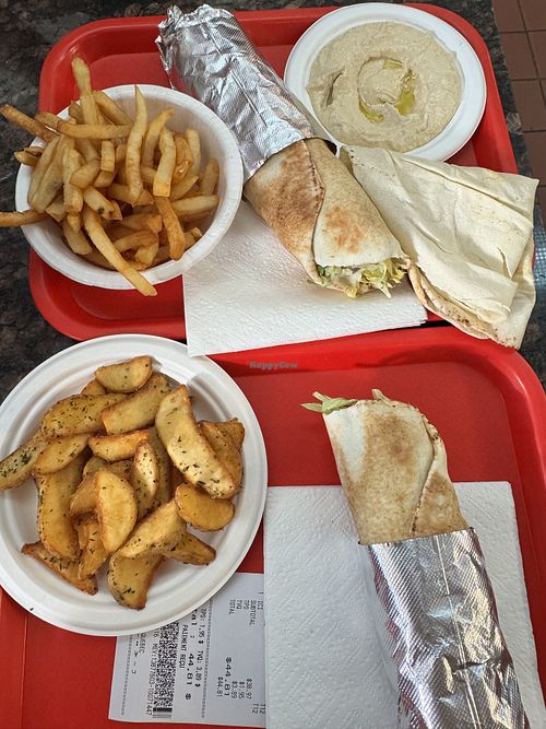 Falafel Wraps, Fries, Hummus and potatoes.  at Restaurant Liban in Quebec