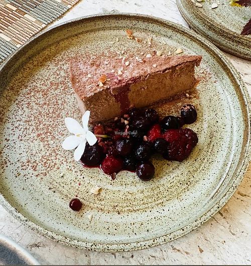 Raw vegan chocolate cake  at Living Table Bangkok in Bangkok