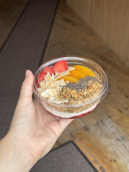 Coconut yogurt pot   at Fins Cafe and Surf in Newquay