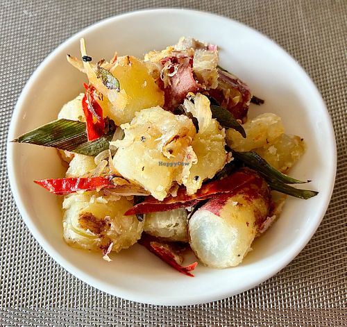 Boiled purple sweet potato  at Olu in Kalutara