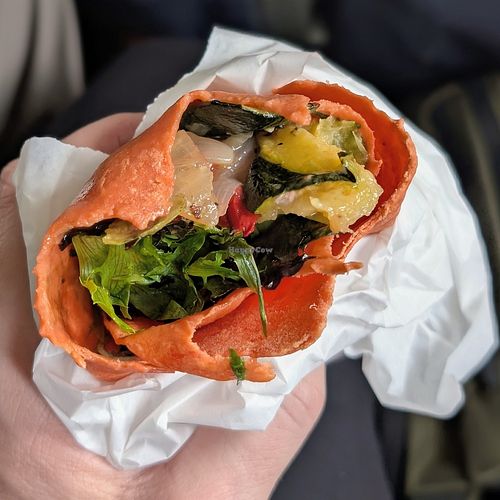 Vegan veggie wrap at YVR - Root98 in Richmond