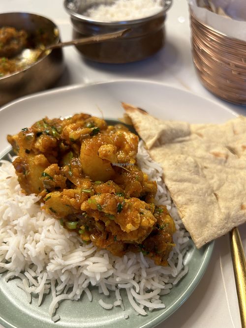 Aloo gobi with roti  at Namaste Indian in Tupelo