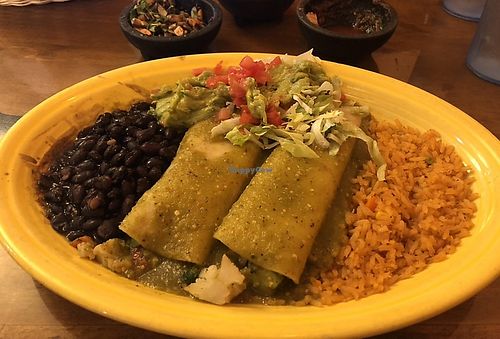 Veggie enchiladas   at Tres Amigos in Cheyenne