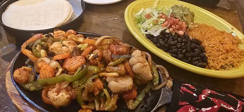 Vegan Fajitas (Vegetarian Fajitas minus the cheese and sour cream) at Tres Amigos in Cheyenne