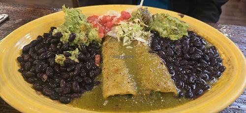Vegan Spinach Enchiladas at Tres Amigos in Cheyenne