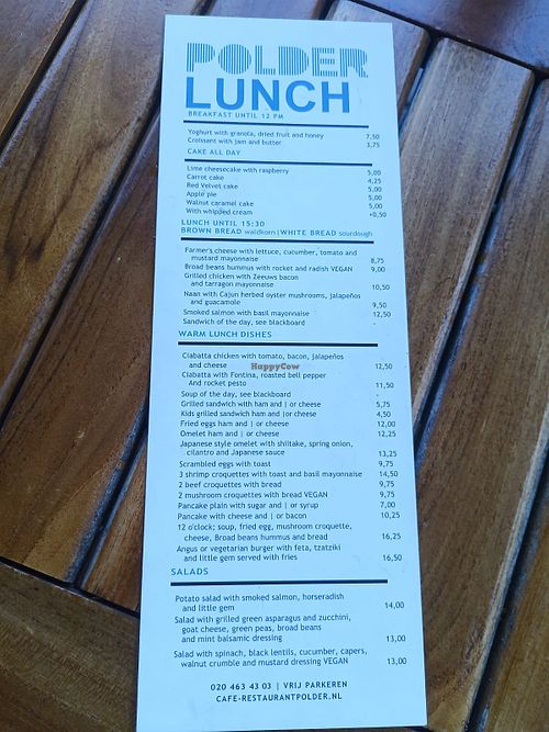  at Cafe Restaurant Polder in Noord-holland