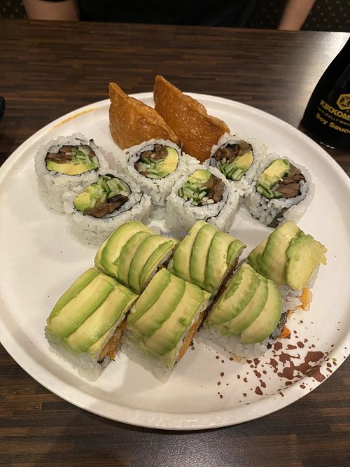 Vegetarian green dragon maki, vegetarian maki  at Monkey Sushi in Toronto