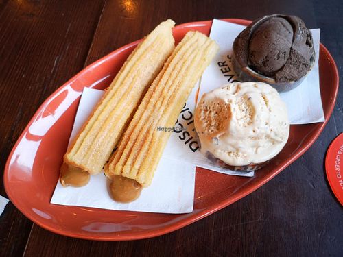 Two Filled Churros with Chocolate Gelato and Salted Caramel Gelato at San Churro - Rockingham in Rockingham