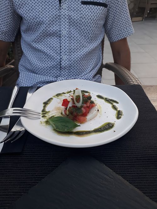 Italian night: starter at Villa Vegana in Mallorca