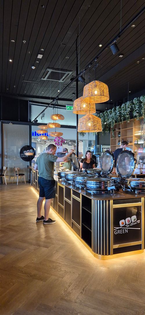 Buffet line at Green Sushi - Suomenoja  in Espoo