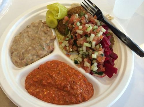 falafel platter  at The Chickpea in West Palm Beach