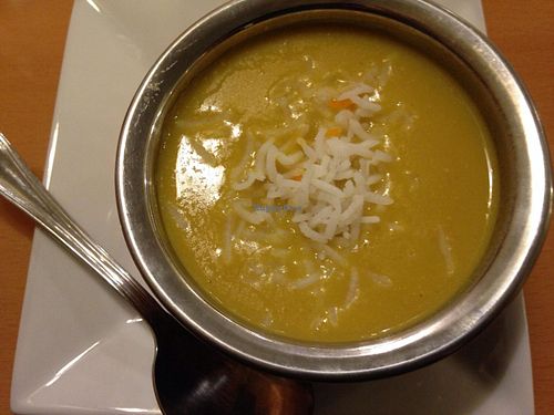 Vegan mulligatawny soup at Bethesda Curry Kitchen in Bethesda