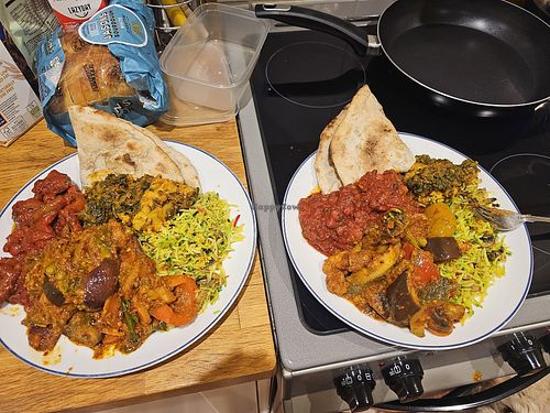 All vegan with roti. at Karma Express in England