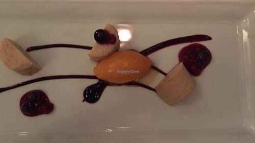 cheesecake and sherbet  at Equinox Restaurant in Washington