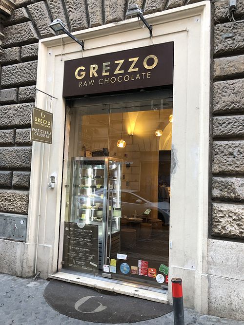 Outside at Grezzo Raw Chocolate in Rome
