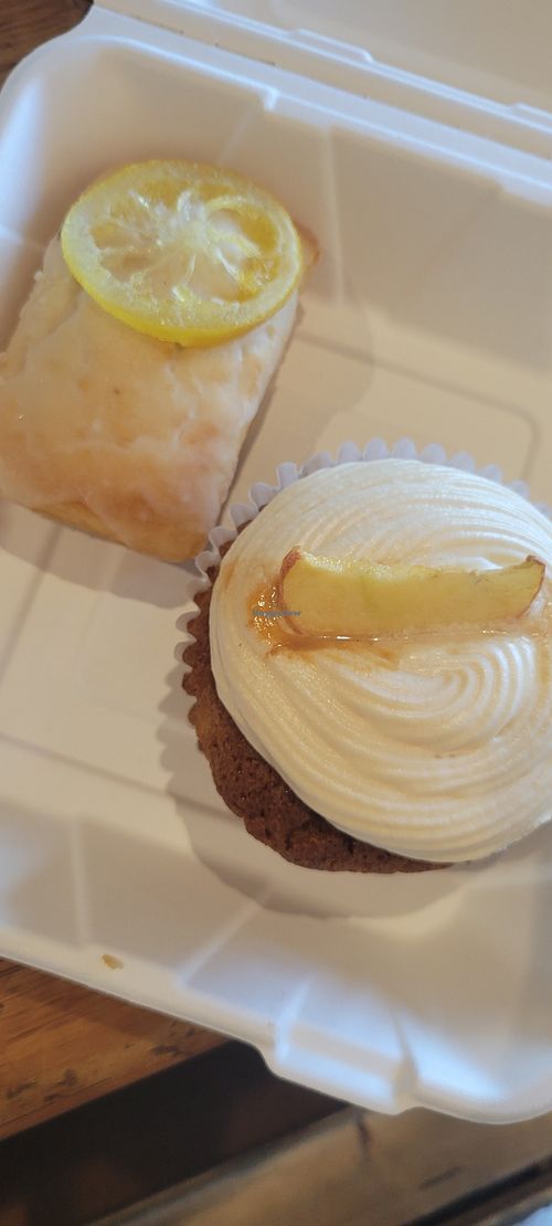 Lemon loaf and GF caramel apple muffin at Firecreek Coffee Company in Flagstaff