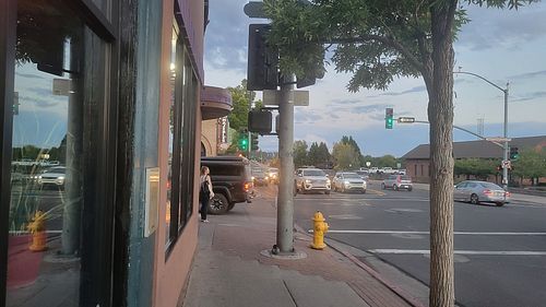Downtown from door at Firecreek Coffee Company in Flagstaff