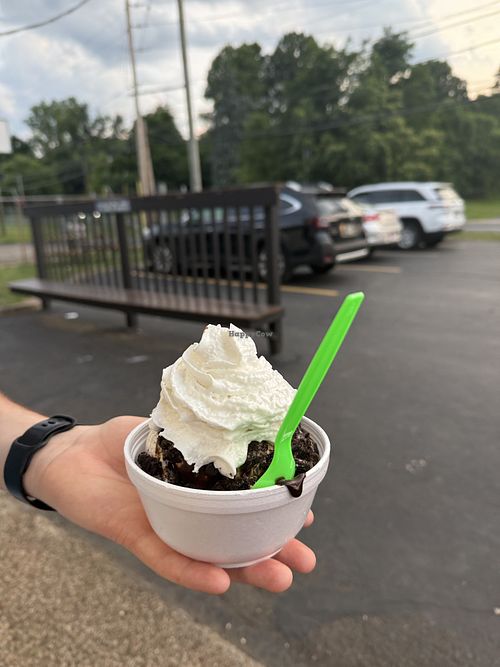 Vegan cookies and cream sundae   at Pav's Creamery in Akron