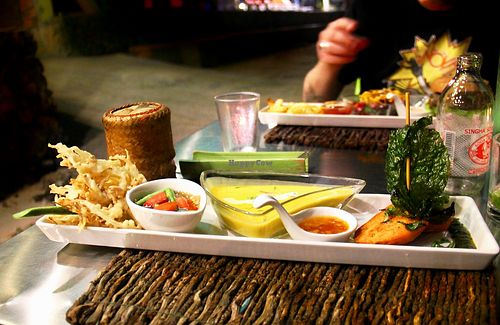 A vegan set tapas plate that changes every night. They used to have a tasting menu, but now it has changed to this tapas plate system.  at Time for Lime in Koh Lanta