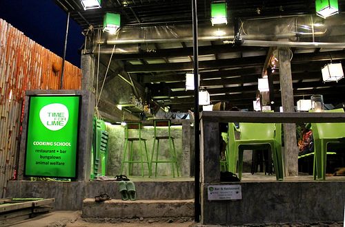 The bar of Time for Lime is by the beach.  at Time for Lime in Koh Lanta