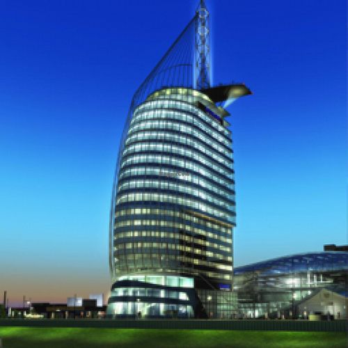 The Hotel itself is also reallyy cool. Looks like a sail! at Strom in Bremerhaven